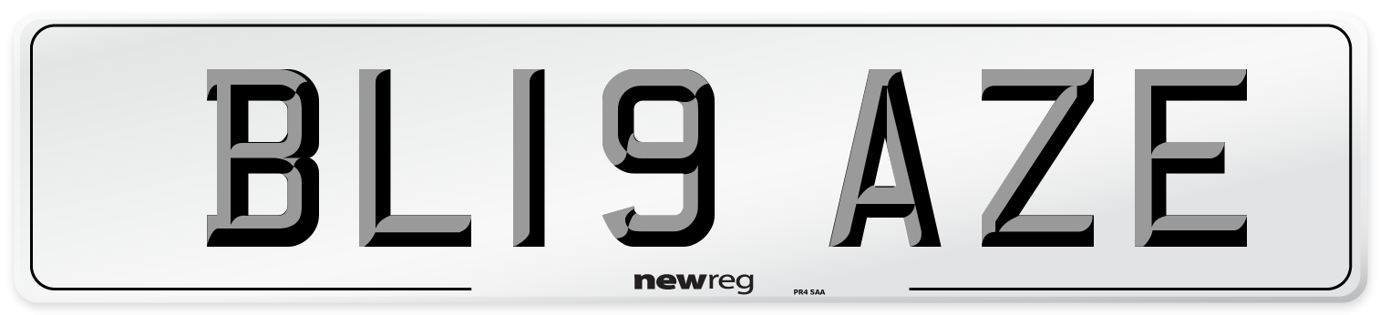 BL19 AZE Number Plate from New Reg